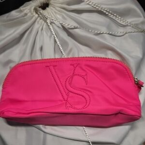 Victoria's Secret Neon Pink Cosmetic Pouch Sleek Design
